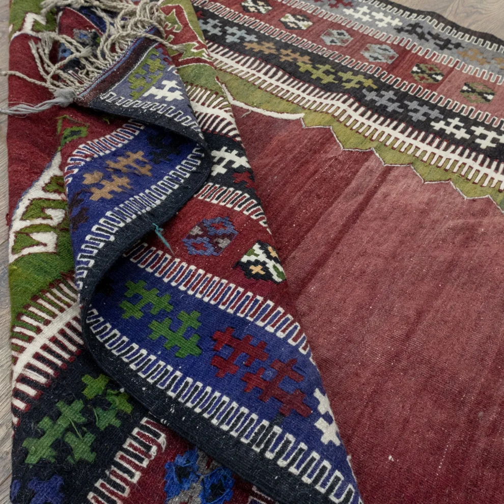 Soho Antiq - Abike Handwoven Village Rug With Mihrab Design