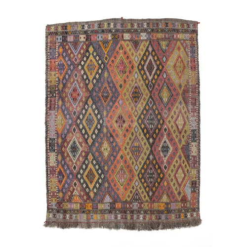 Soho Antiq - Salin Colorful Cicim Style Hand-woven Wool Rug