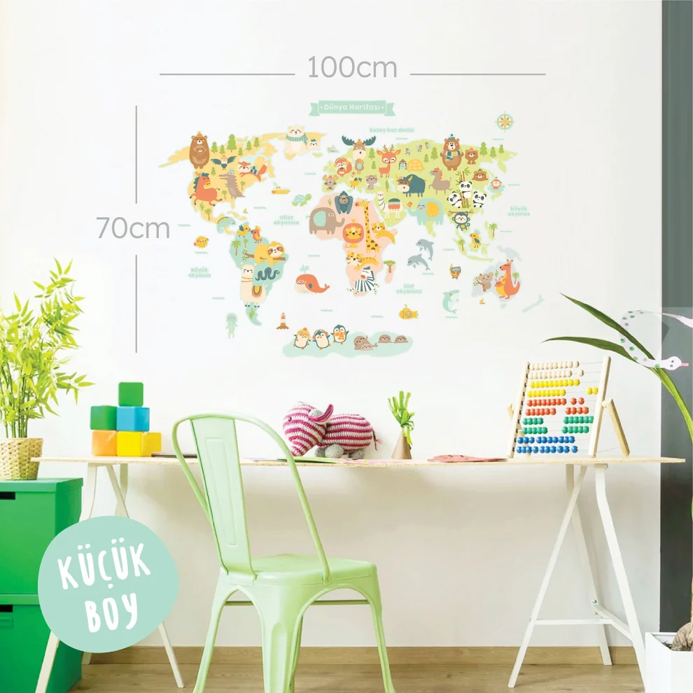 Jüppo - Animal Kingdom World Map Wall Sticker