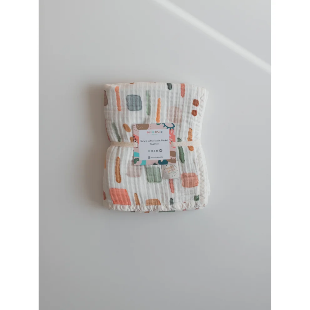 Piccolo Republic - Extra Soft Wash Colorful Organic Muslin Blanket