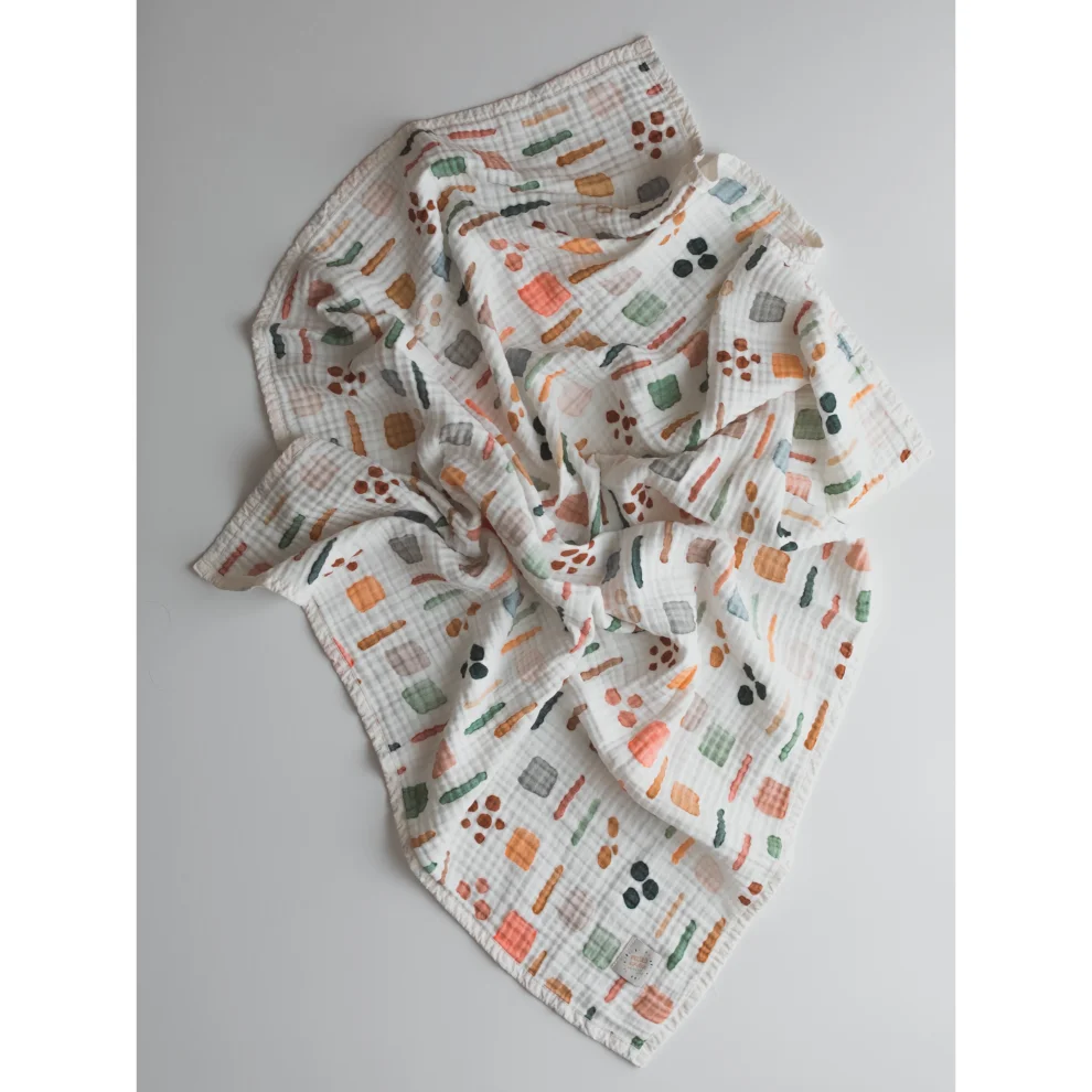 Piccolo Republic - Extra Soft Wash Colorful Organic Muslin Blanket