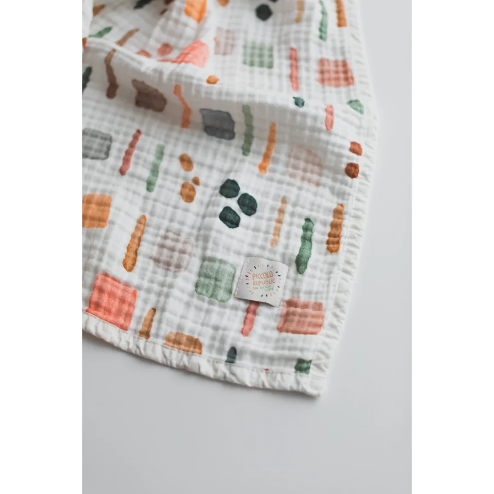 Piccolo Republic - Extra Soft Wash Colorful Organic Muslin Blanket