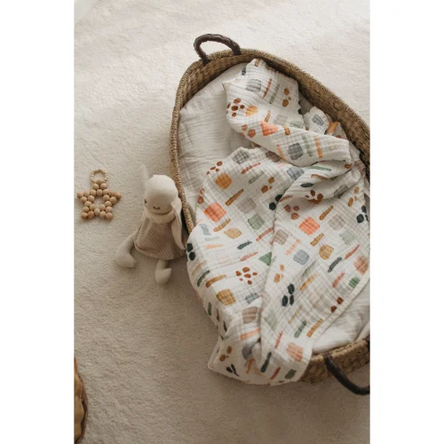 Piccolo Republic - Extra Soft Wash Colorful Organic Muslin Blanket