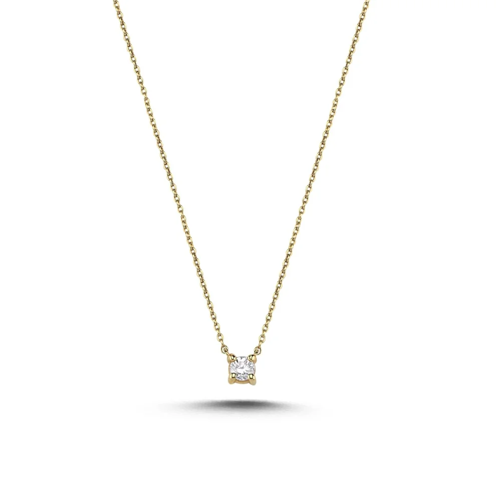 Safir Mücevher - Only One Diamond Design Necklace - X