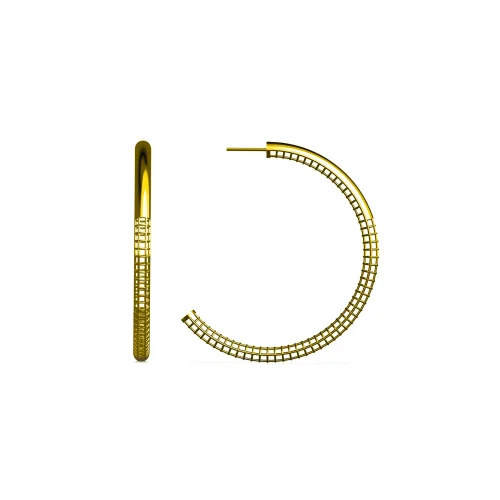 Pacal - 14k Gold Plated Silver Oversized Thin Hoop Earrings