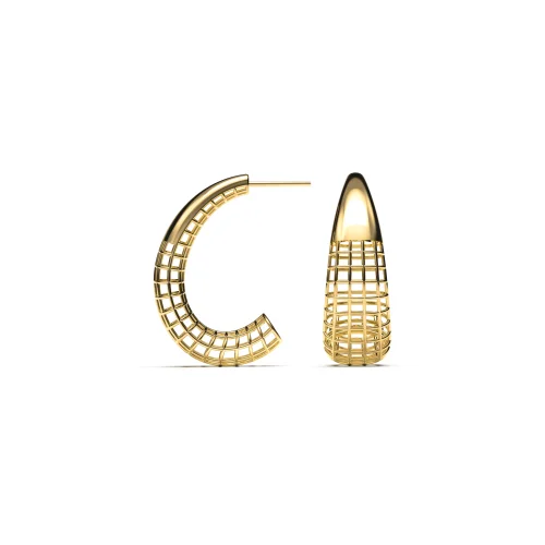 Pacal - 14k Gold Plated Silver Designer Earrings