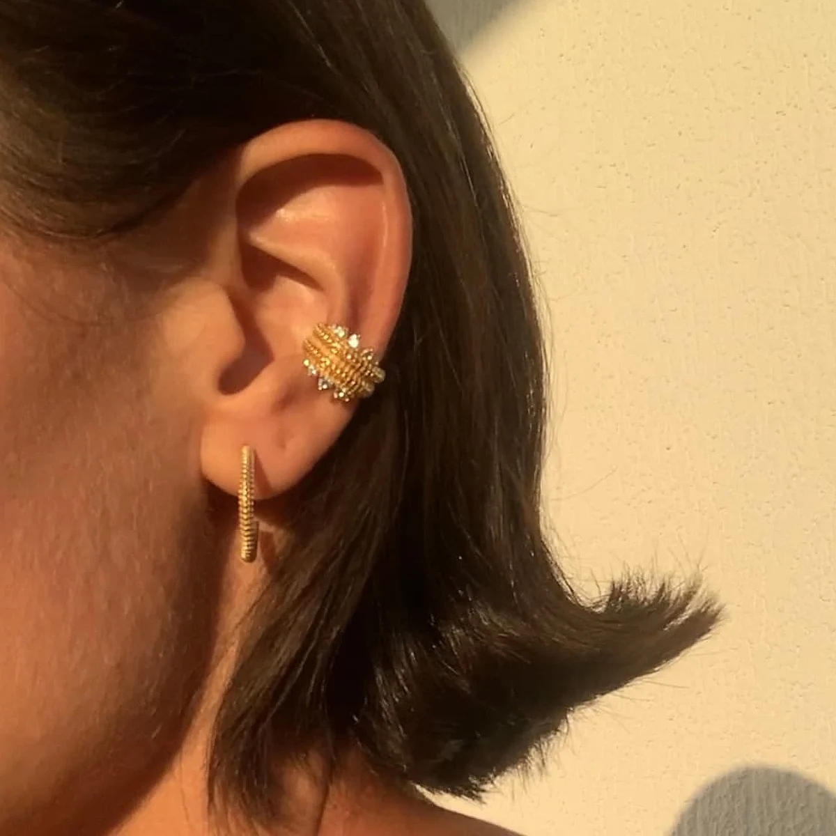 Rregular Gold Stud Earrngs, Statement Geometrc Earrngs, Textured...
