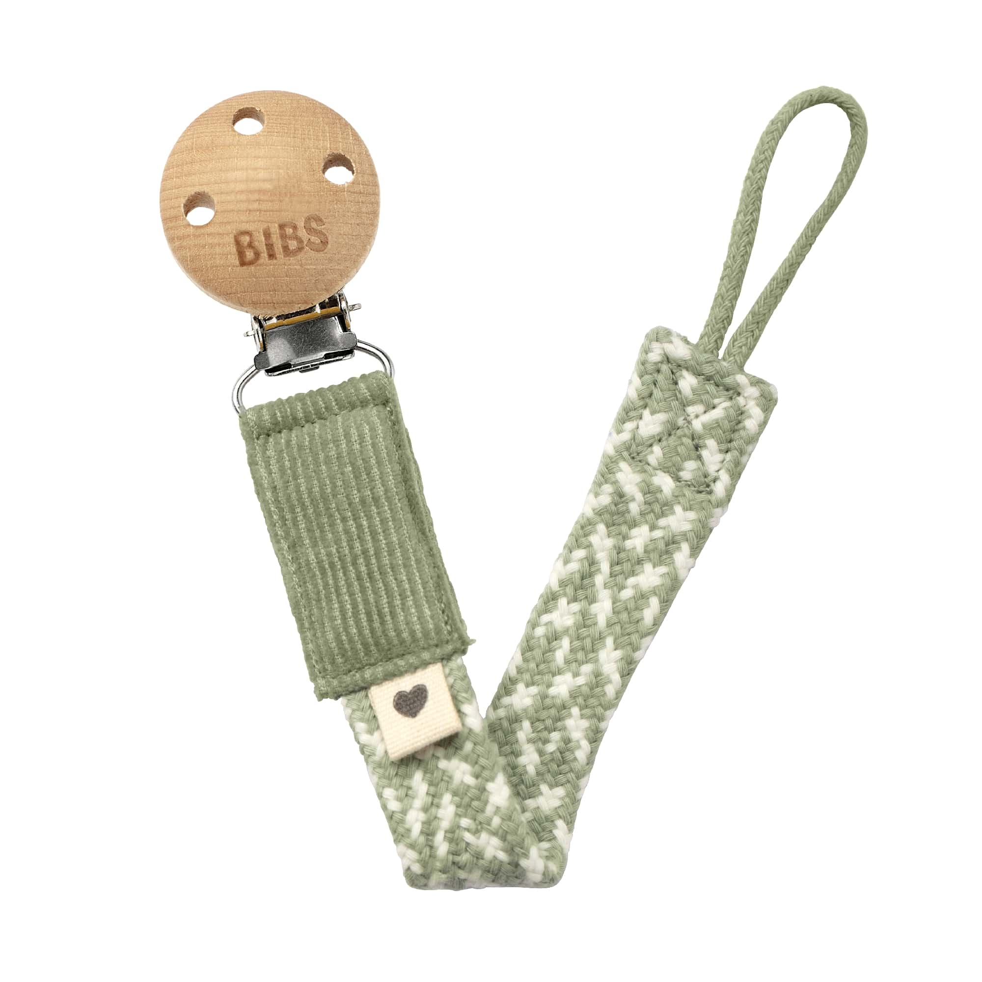 Sage/ Ivory Paci Braid Pacifier Clip