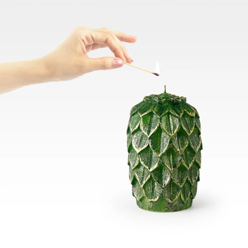 Coho Objet	 - Lumina Pine Cone Decorative Candle