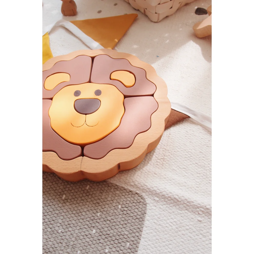 Oyuncu Kunduz Oyuncak - Wooden Lion Puzzle