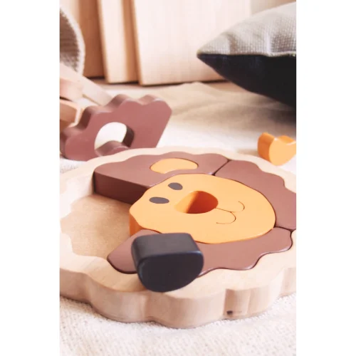 Oyuncu Kunduz Oyuncak - Wooden Lion Puzzle