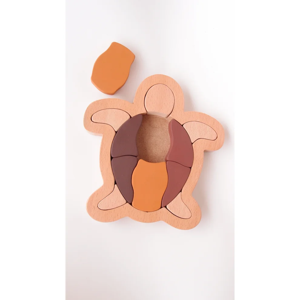 Oyuncu Kunduz Oyuncak - Caretta Caretta Dalgalı Ahşap Puzzle