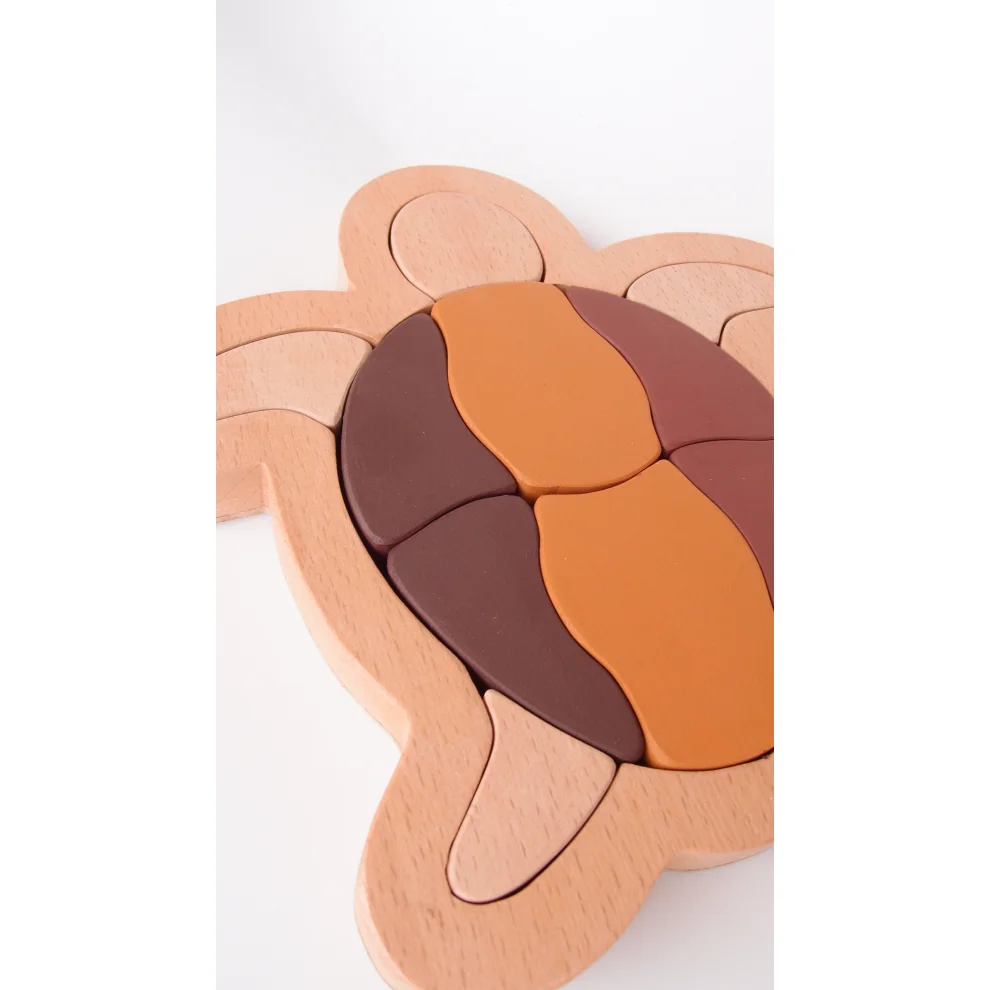 Oyuncu Kunduz Oyuncak - Sea Turle Wavy Wooden Puzzle