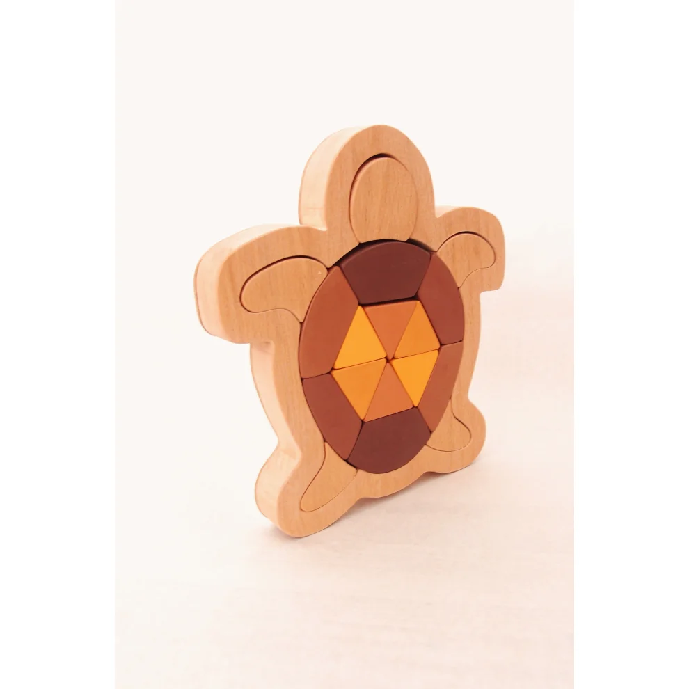 Oyuncu Kunduz Oyuncak - Sea Turle Triangle Wooden Puzzle