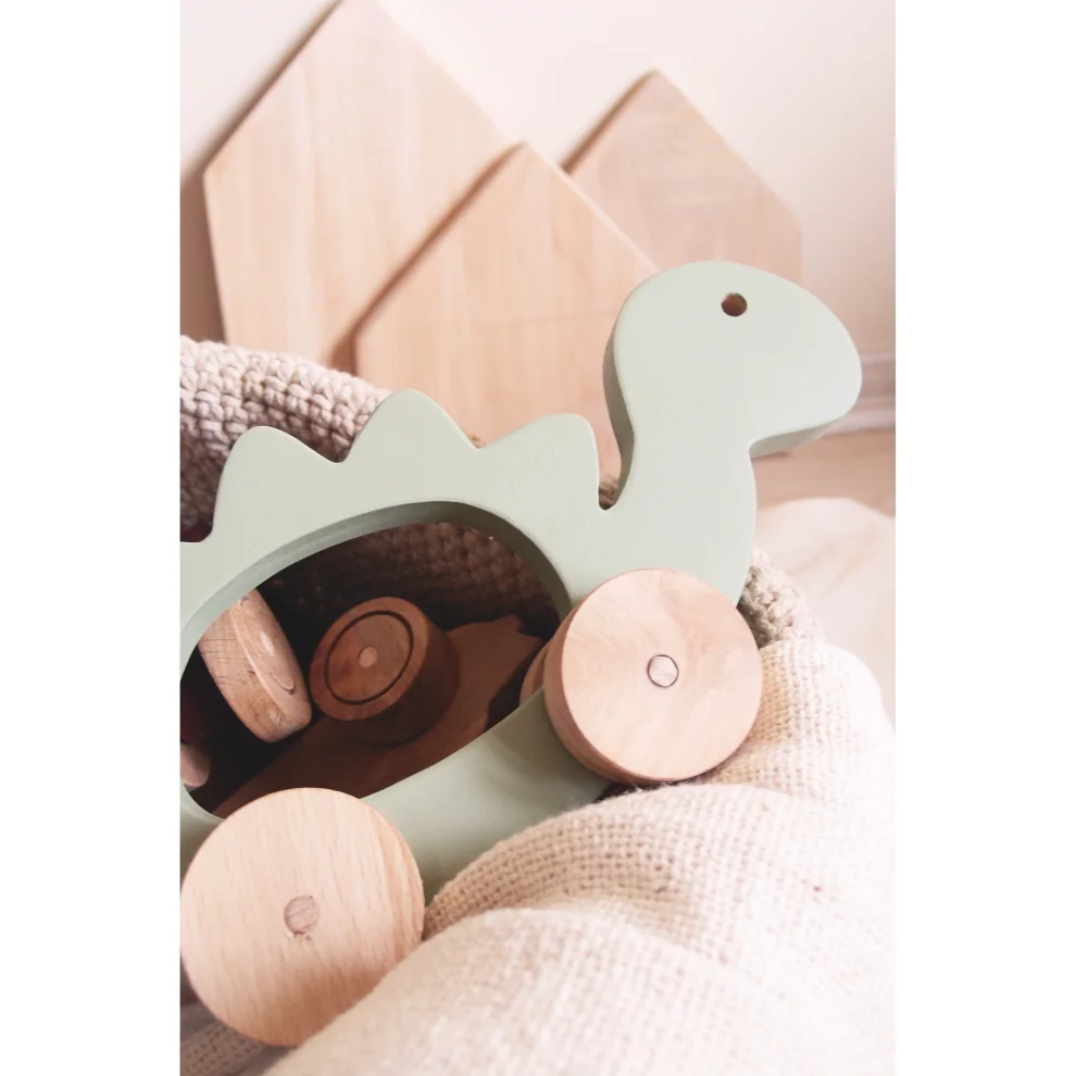 Oyuncu Kunduz Oyuncak - Cute Wooden Dinosaur Toy