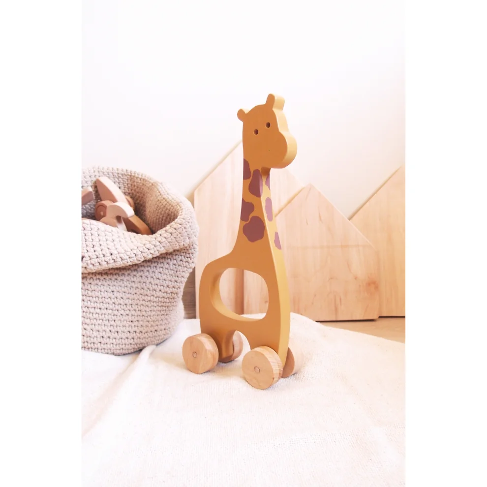 Oyuncu Kunduz Oyuncak - Cute Wooden Giraffe Toy