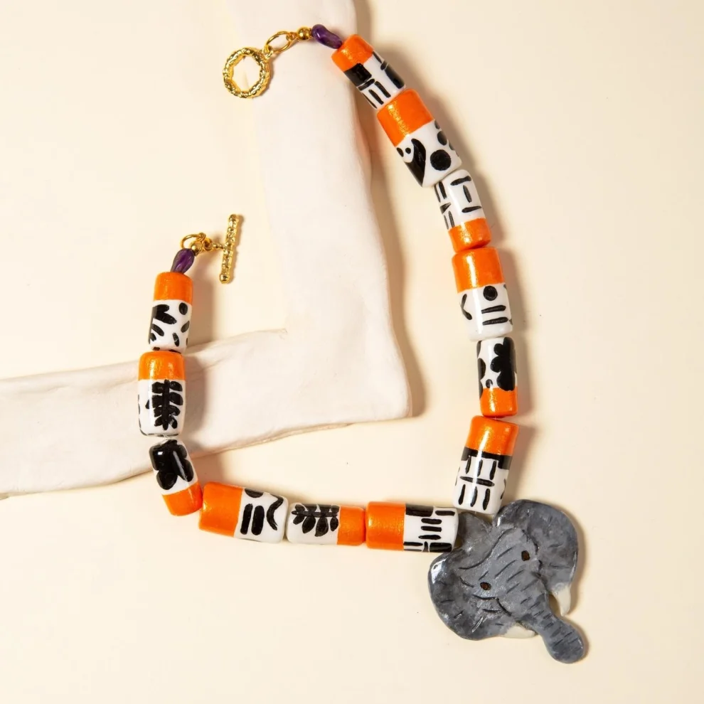 Paanui - Jungle Drum Elephant Necklace