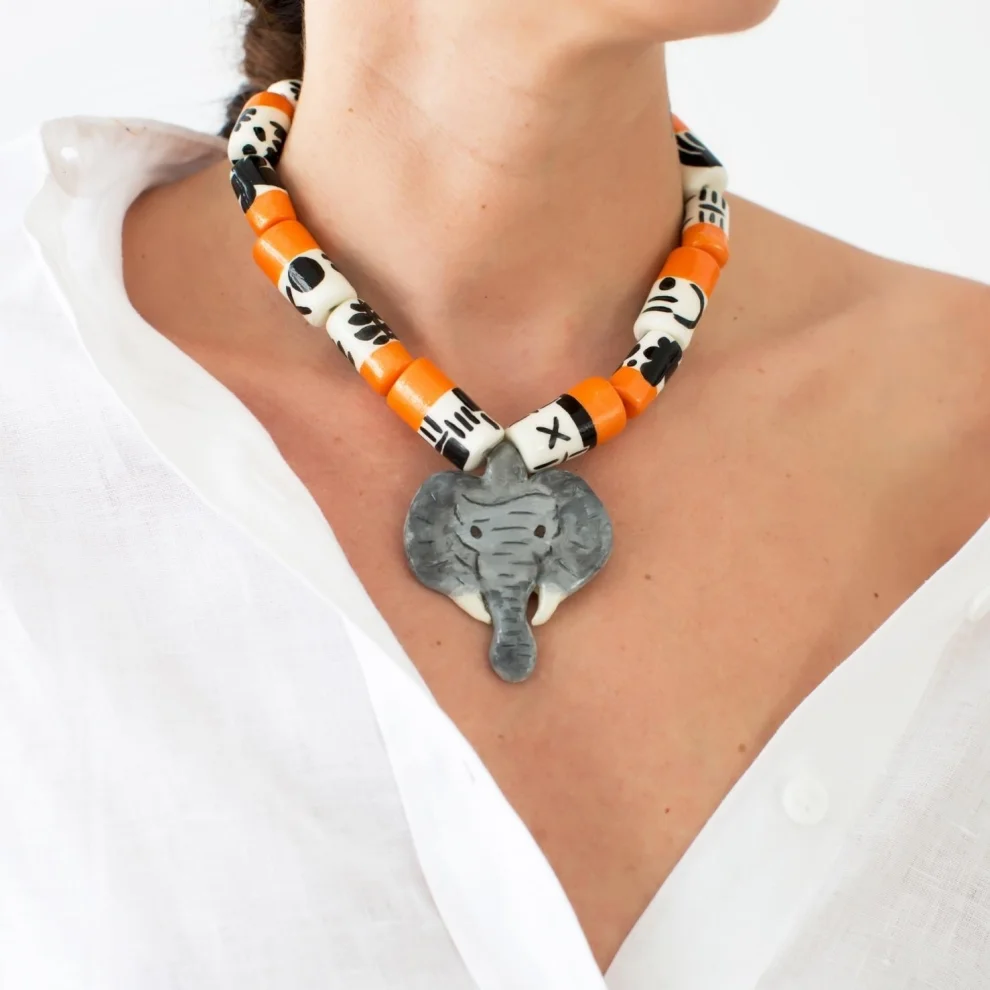 Paanui - Jungle Drum Elephant Necklace