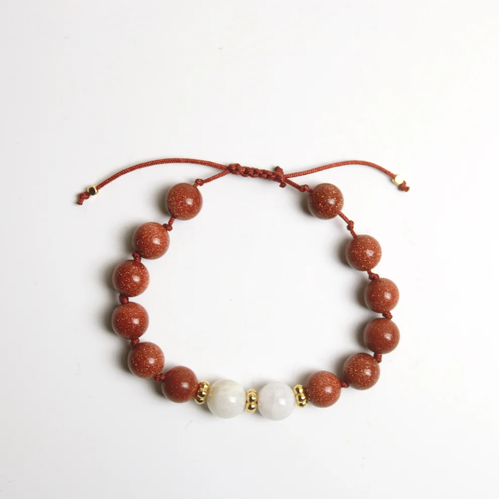 Boho Yoga Art - Sunstone & Moonstone Bracelet