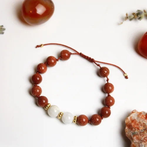 Boho Yoga Art - Sunstone & Moonstone Bracelet