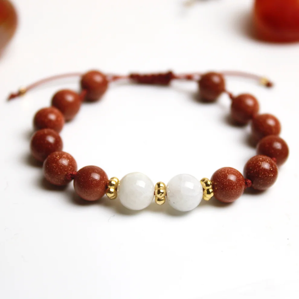 Boho Yoga Art - Sunstone & Moonstone Bracelet