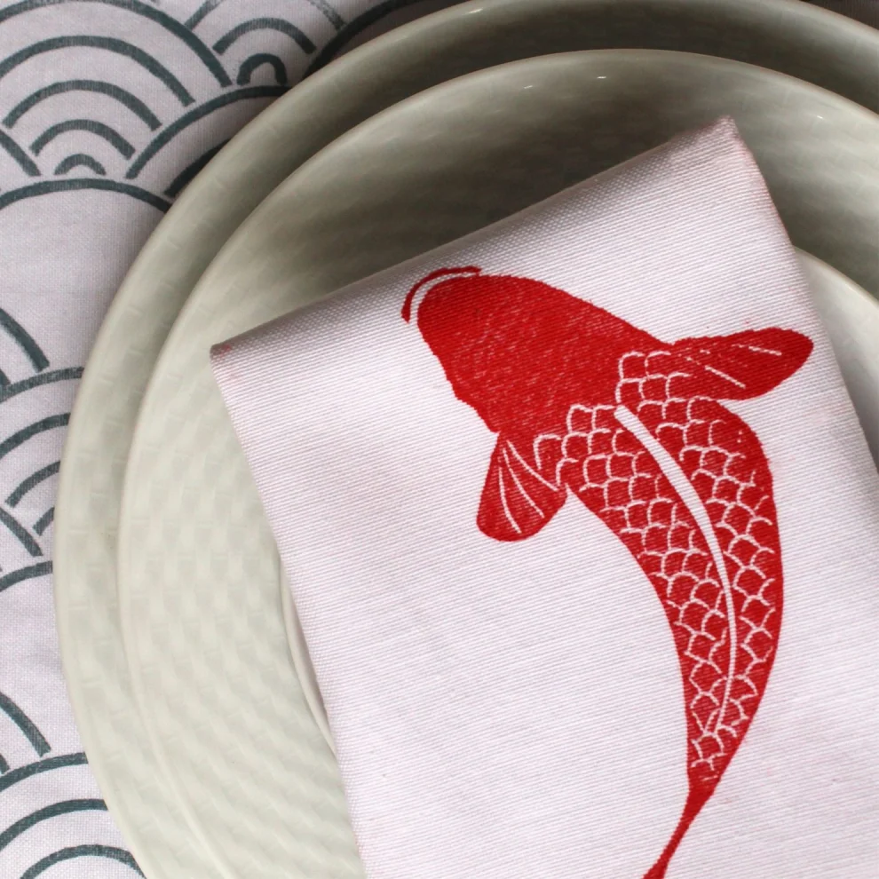 Deec Design Studio - 6 Pcs Fish Duo  Napkin Set