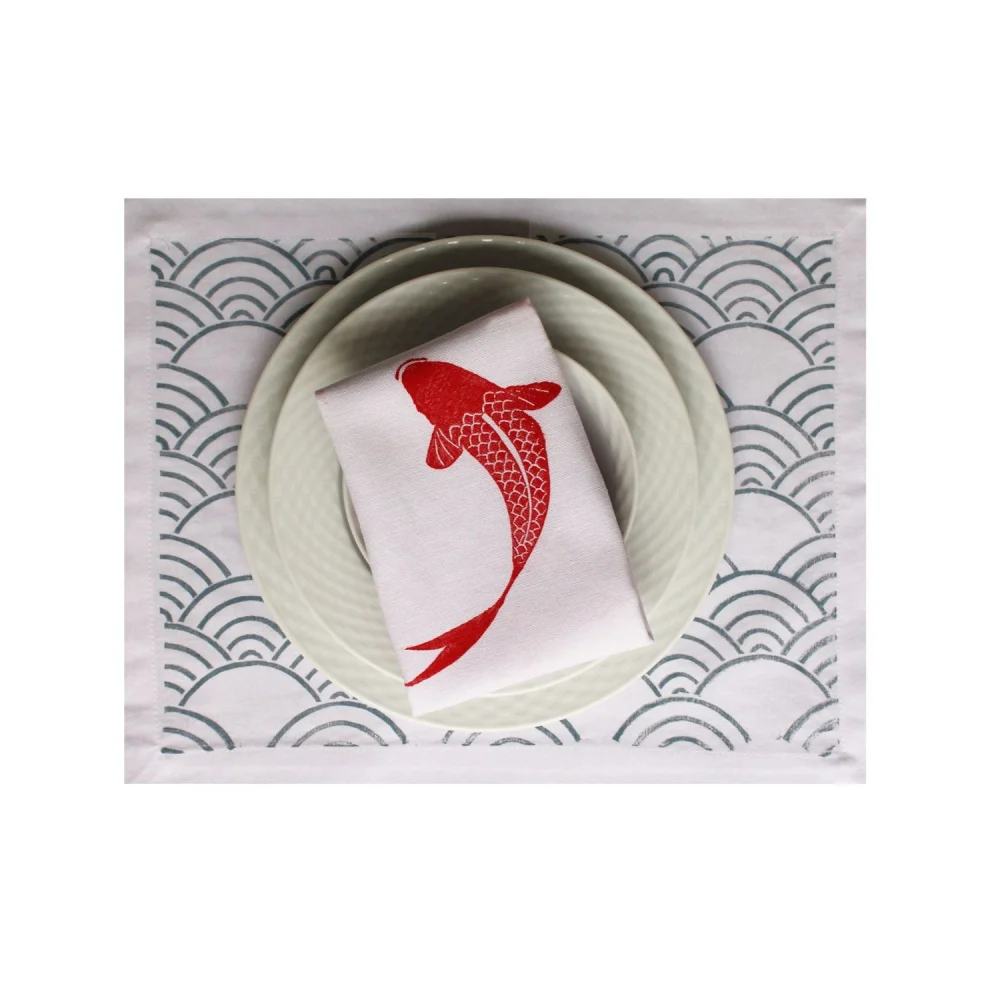 Deec Design Studio - 6 Pcs Fish Duo  Napkin Set