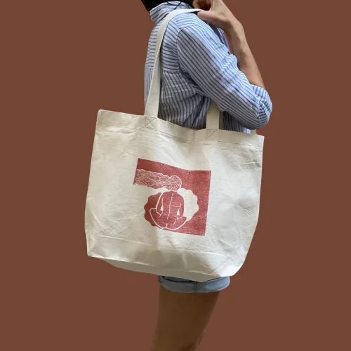 Deec Design Studio - Windy Haired Woman Canvas Bag