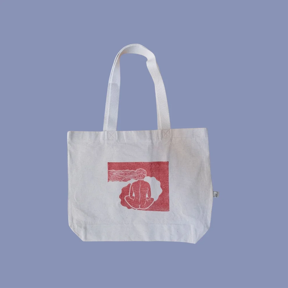 Deec Design Studio - Windy Haired Woman Canvas Bag
