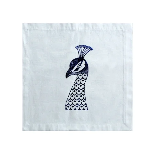 Deec Design Studio - 6 Pcs Peacock Napkin Set