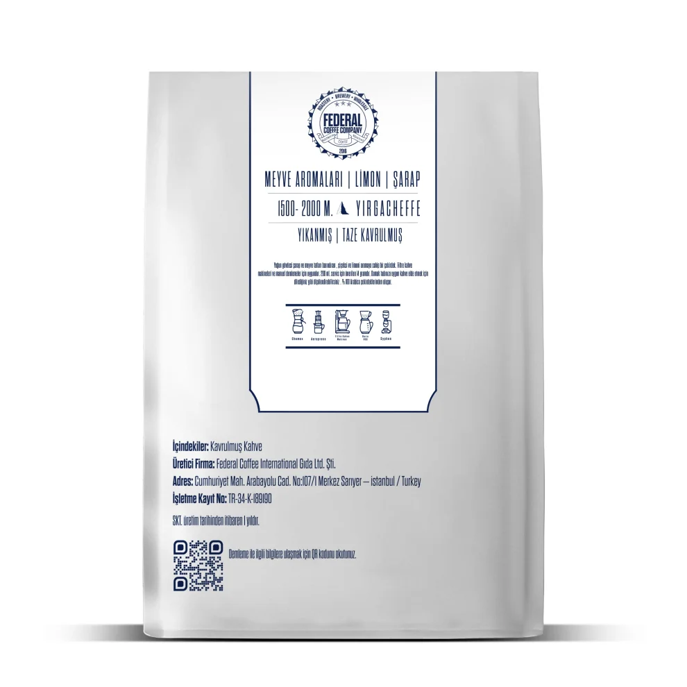 Federal Coffee Company - Ethiopia Yirgacheffe Grade 2 - 250 Gr. Filter Coffee