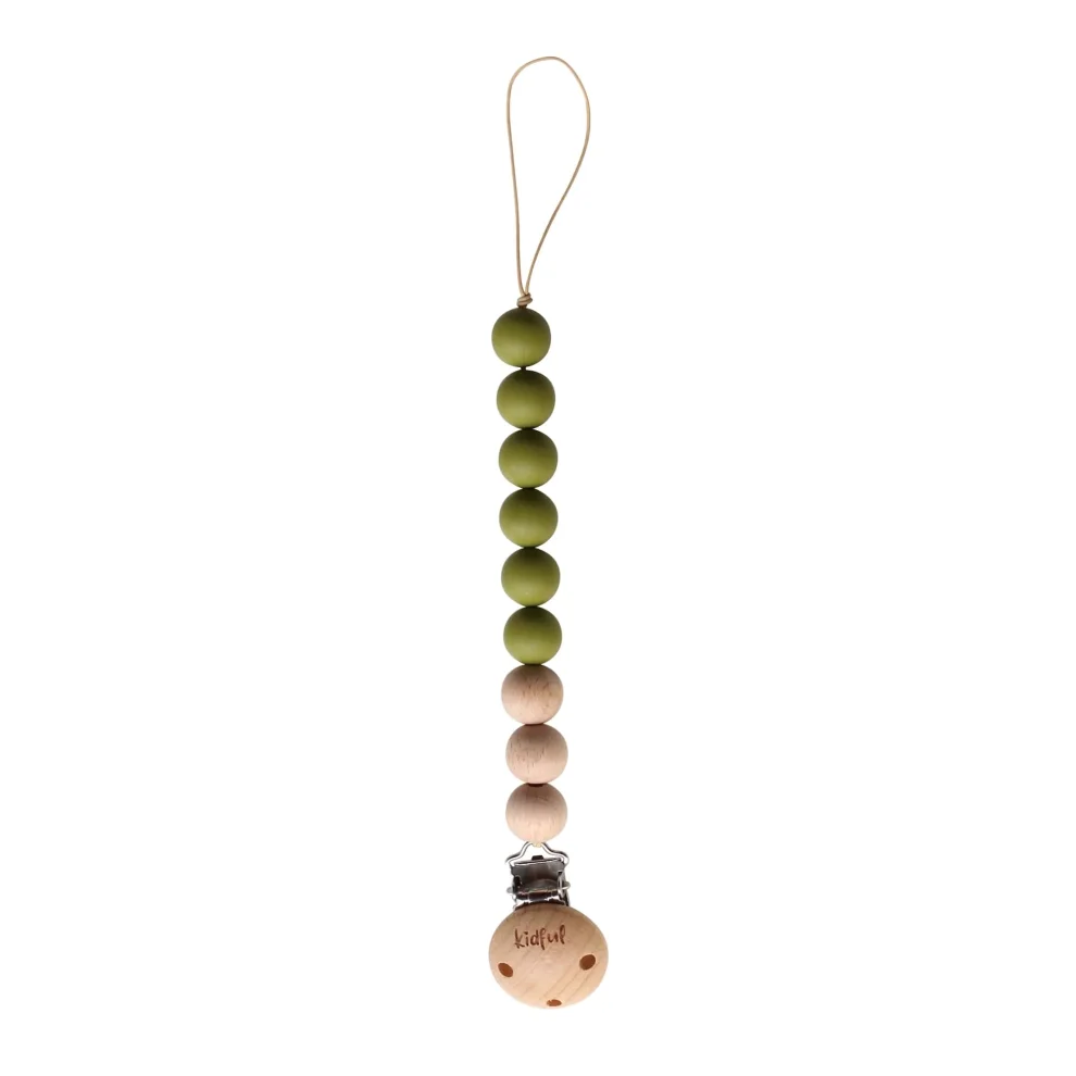Kidful - Olive - Pacifier Clip
