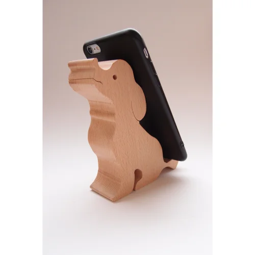 Oyuncu Kunduz Oyuncak - Wooden Phone Holder Toy