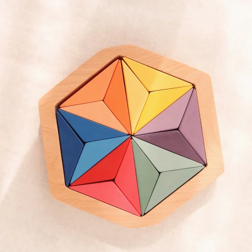 Oyuncu Kunduz Oyuncak - Hexagonal Star Wooden Puzzle