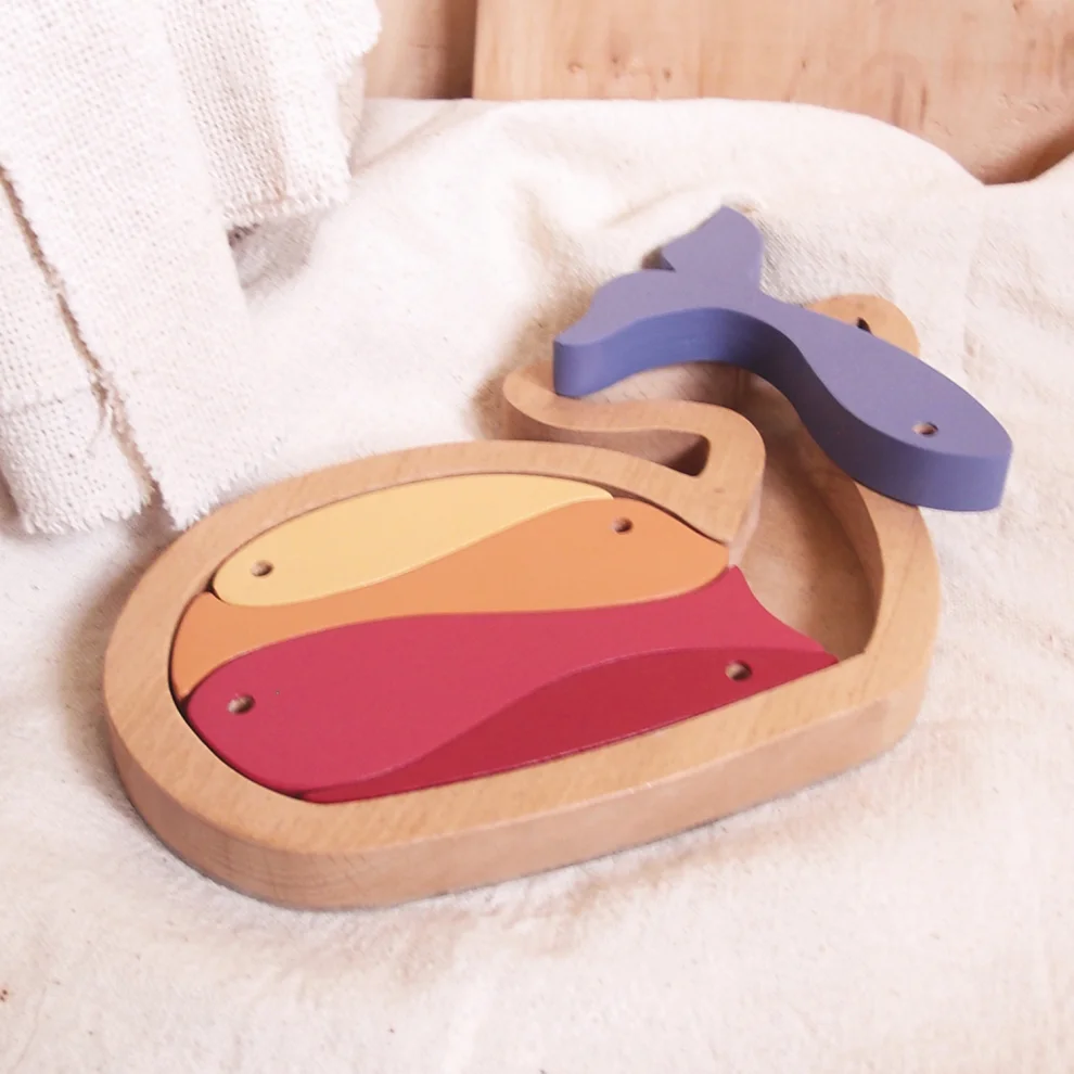 Oyuncu Kunduz Oyuncak - Whale And Fish Wooden Puzzle