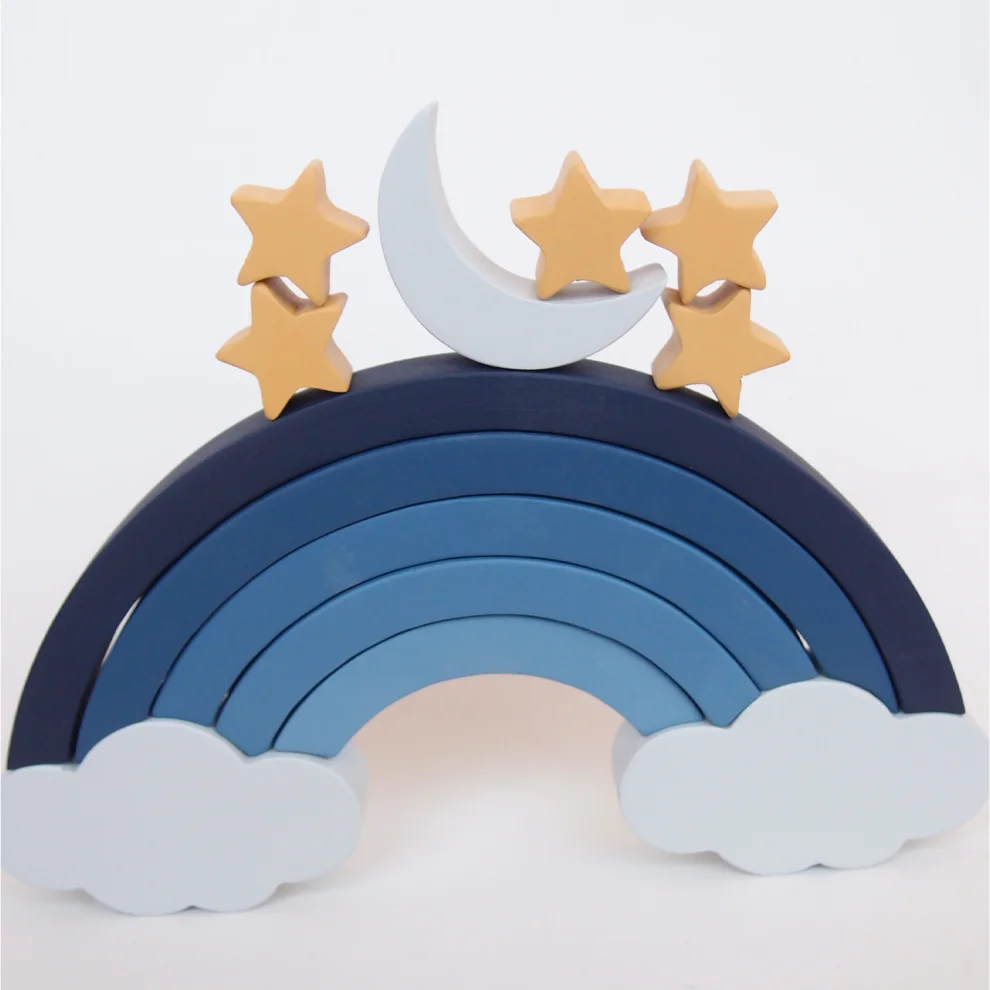 Oyuncu Kunduz Oyuncak - Five Star Night Rainbow Wooden Puzzle