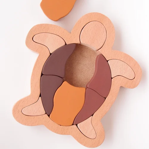 Oyuncu Kunduz Oyuncak - Sea Turle Wavy Wooden Puzzle