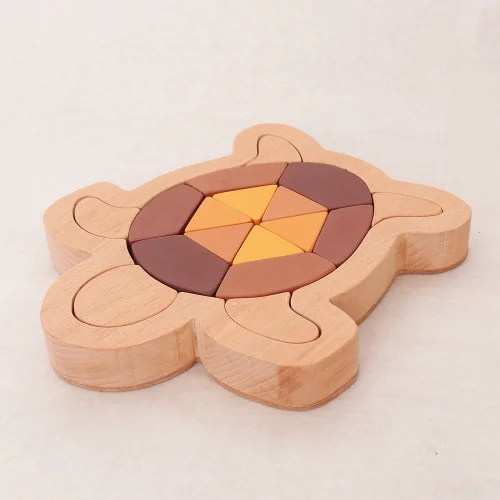 Oyuncu Kunduz Oyuncak - Sea Turle Triangle Wooden Puzzle