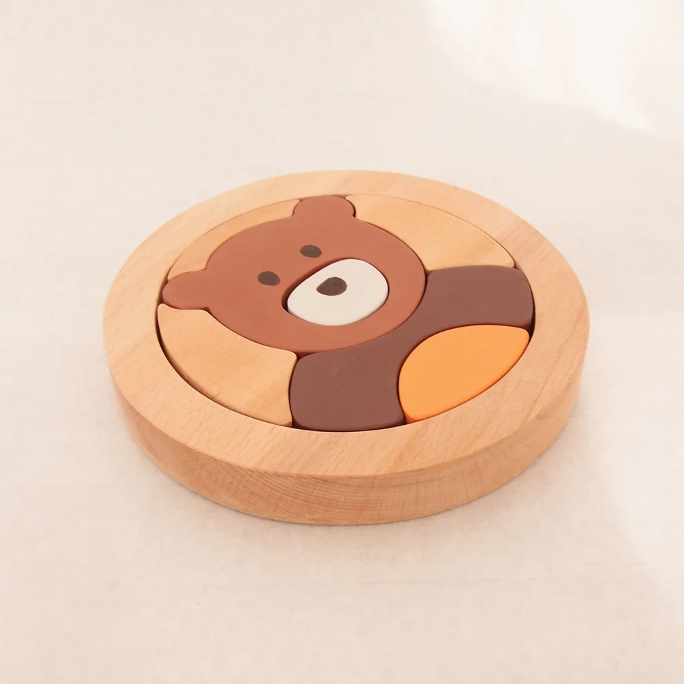Oyuncu Kunduz Oyuncak - Wooden Teddy Bear Puzzle
