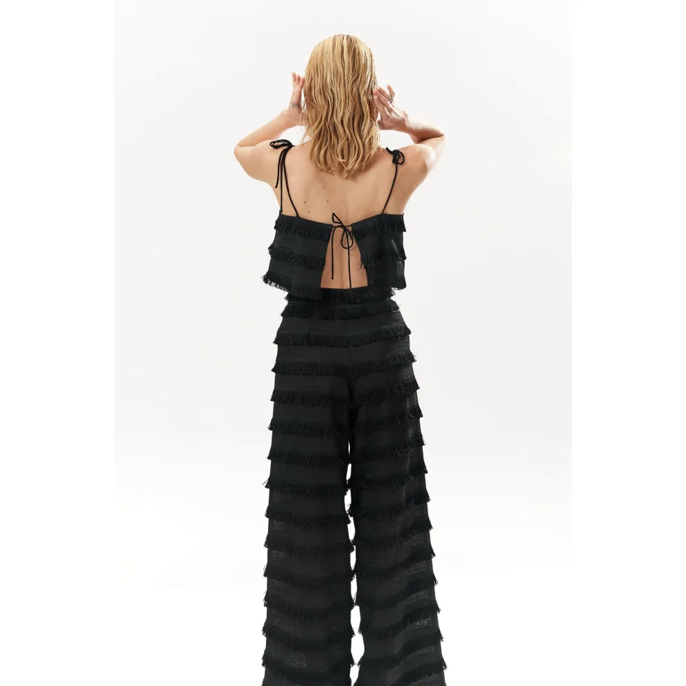 Mirimalist 	 - Fringe Wide Leg Pants