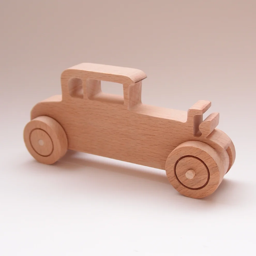 Oyuncu Kunduz Oyuncak - Antique 1930 Ford Wooden Car Toy