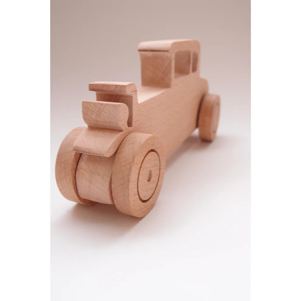 Oyuncu Kunduz Oyuncak - Antique 1930 Ford Wooden Car Toy