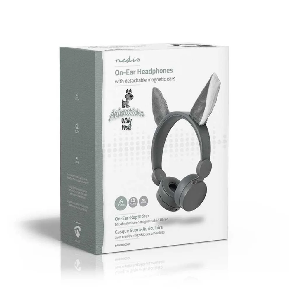 Nedis - Animaticks Willy Wolf Wired On-ear Headphone