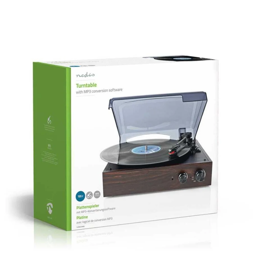 Nedis - Wood Retro Turntable Hoparlör