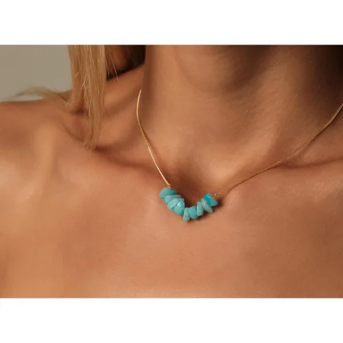 Safir Mücevher - Taş Devri Aquamarine Necklace