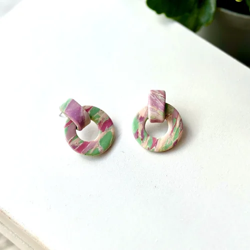 Daisy Lazy Creations - Round Multicolor Earring