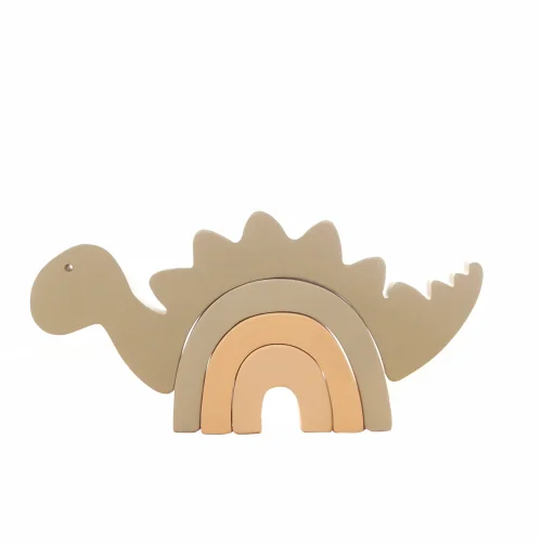 Oyuncu Kunduz Oyuncak - Rainbow Dinosaur Wooden Puzzle