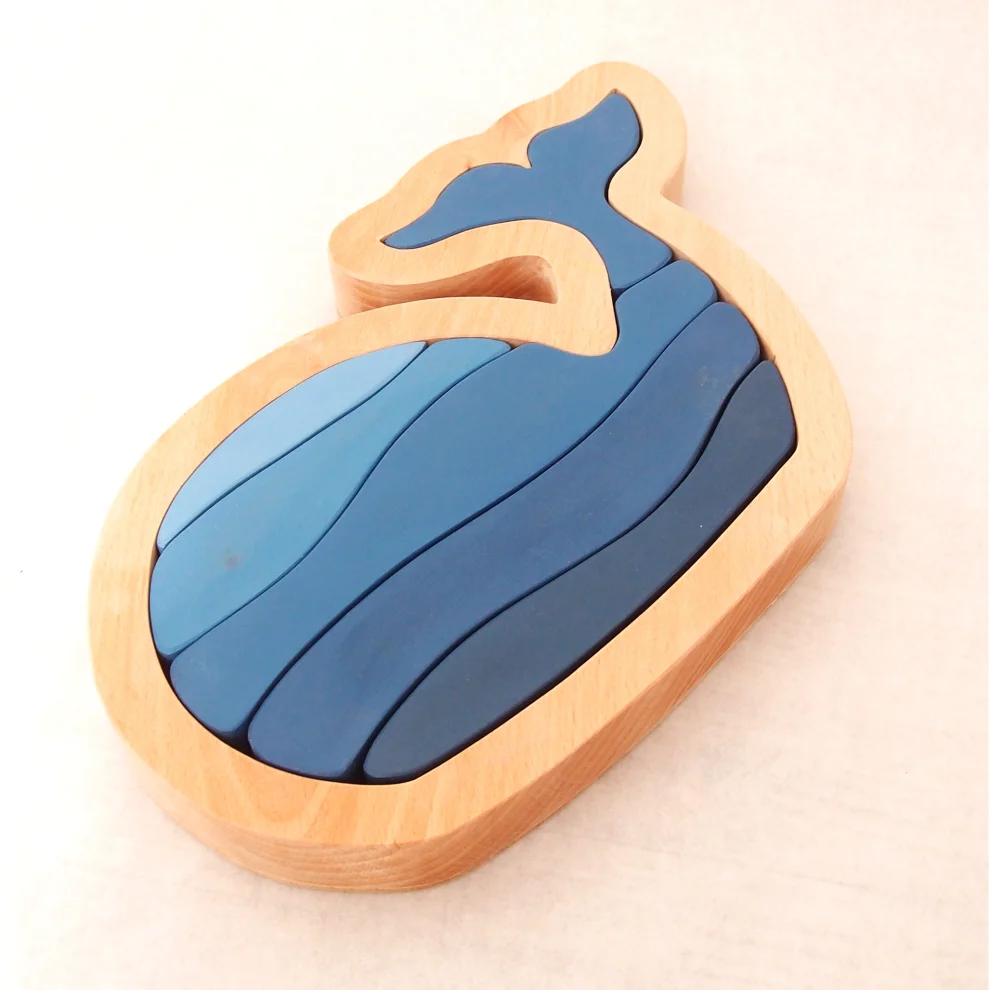 Oyuncu Kunduz Oyuncak - Whale Wooden Puzzle