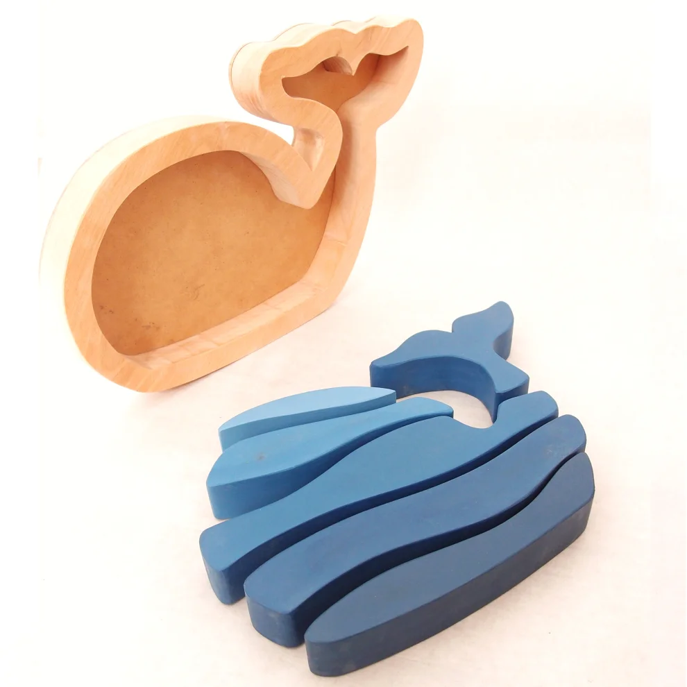 Oyuncu Kunduz Oyuncak - Whale Wooden Puzzle