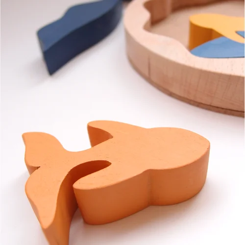 Oyuncu Kunduz Oyuncak - Two Fish In A Lake Wooden Puzzle